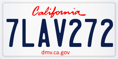 CA license plate 7LAV272