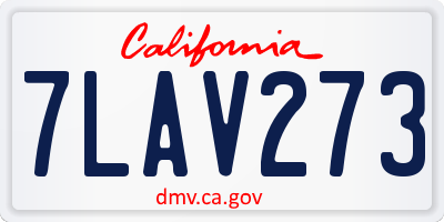CA license plate 7LAV273