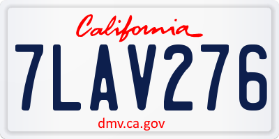 CA license plate 7LAV276