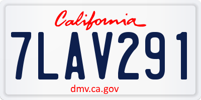 CA license plate 7LAV291