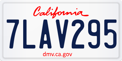 CA license plate 7LAV295