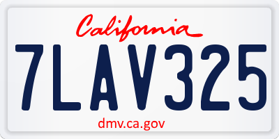 CA license plate 7LAV325
