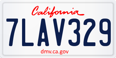 CA license plate 7LAV329