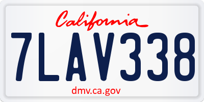 CA license plate 7LAV338