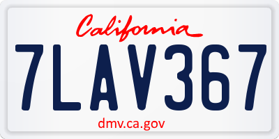 CA license plate 7LAV367