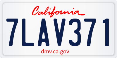 CA license plate 7LAV371