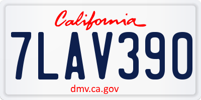 CA license plate 7LAV390