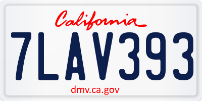 CA license plate 7LAV393