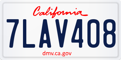 CA license plate 7LAV408