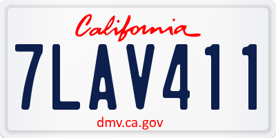 CA license plate 7LAV411