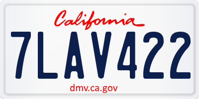 CA license plate 7LAV422