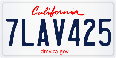 CA license plate 7LAV425