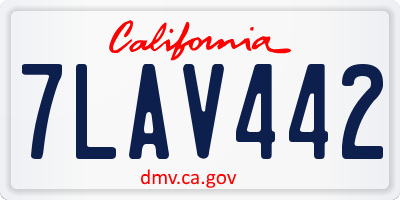 CA license plate 7LAV442