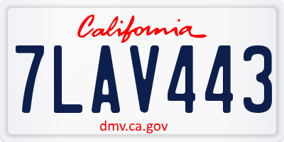 CA license plate 7LAV443