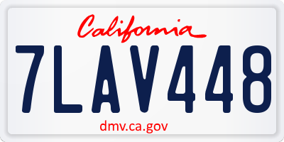 CA license plate 7LAV448