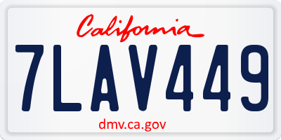 CA license plate 7LAV449