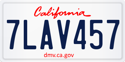 CA license plate 7LAV457