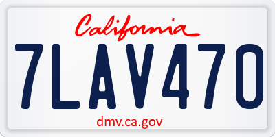 CA license plate 7LAV470