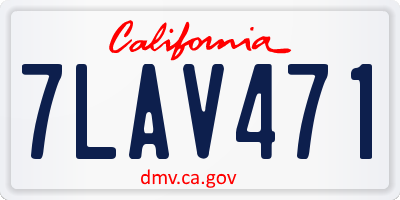 CA license plate 7LAV471