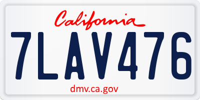 CA license plate 7LAV476
