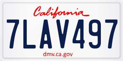 CA license plate 7LAV497