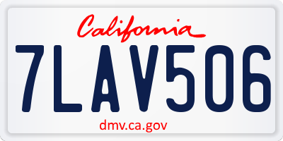 CA license plate 7LAV506