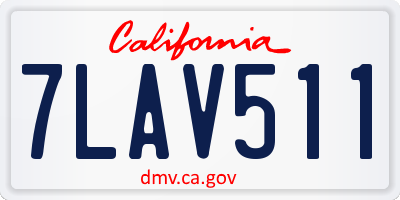 CA license plate 7LAV511