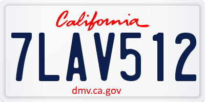CA license plate 7LAV512