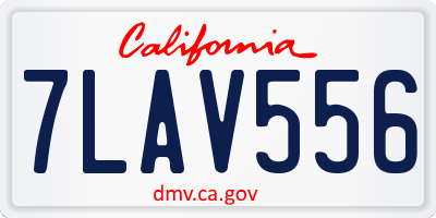 CA license plate 7LAV556