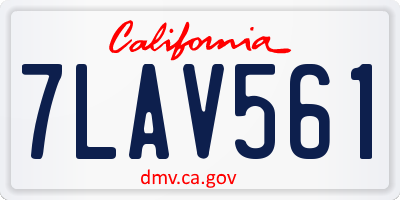 CA license plate 7LAV561