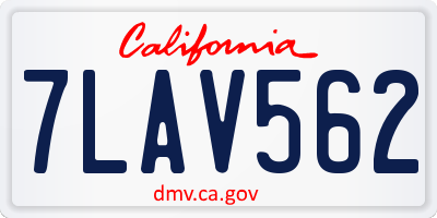 CA license plate 7LAV562
