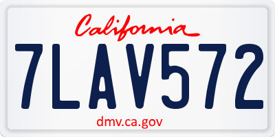 CA license plate 7LAV572