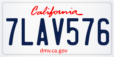 CA license plate 7LAV576