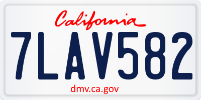 CA license plate 7LAV582