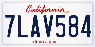 CA license plate 7LAV584