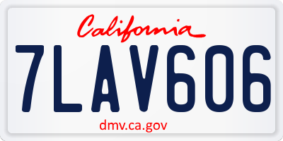 CA license plate 7LAV606