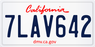 CA license plate 7LAV642