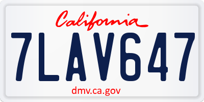 CA license plate 7LAV647