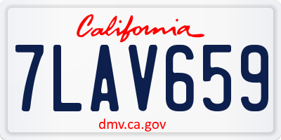 CA license plate 7LAV659