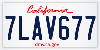 CA license plate 7LAV677