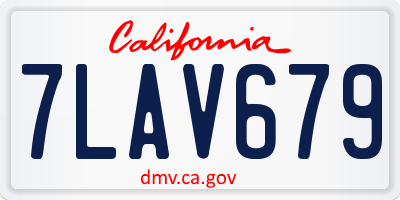 CA license plate 7LAV679