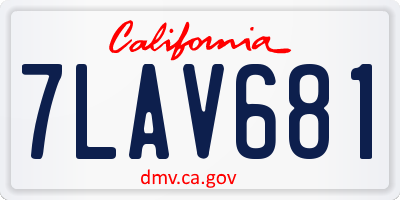 CA license plate 7LAV681