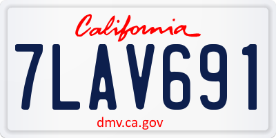 CA license plate 7LAV691