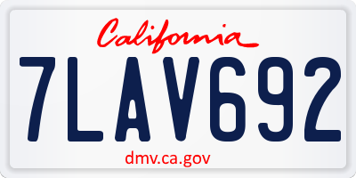 CA license plate 7LAV692