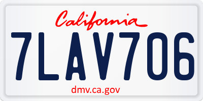 CA license plate 7LAV706
