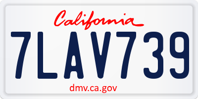 CA license plate 7LAV739