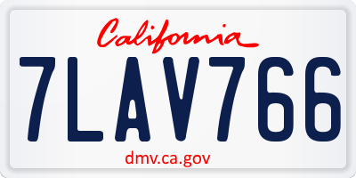 CA license plate 7LAV766