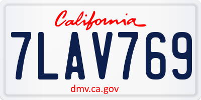 CA license plate 7LAV769