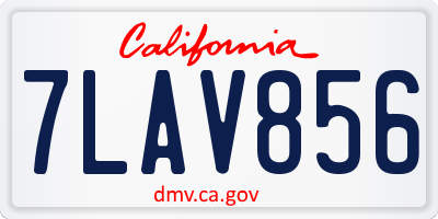 CA license plate 7LAV856