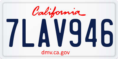 CA license plate 7LAV946
